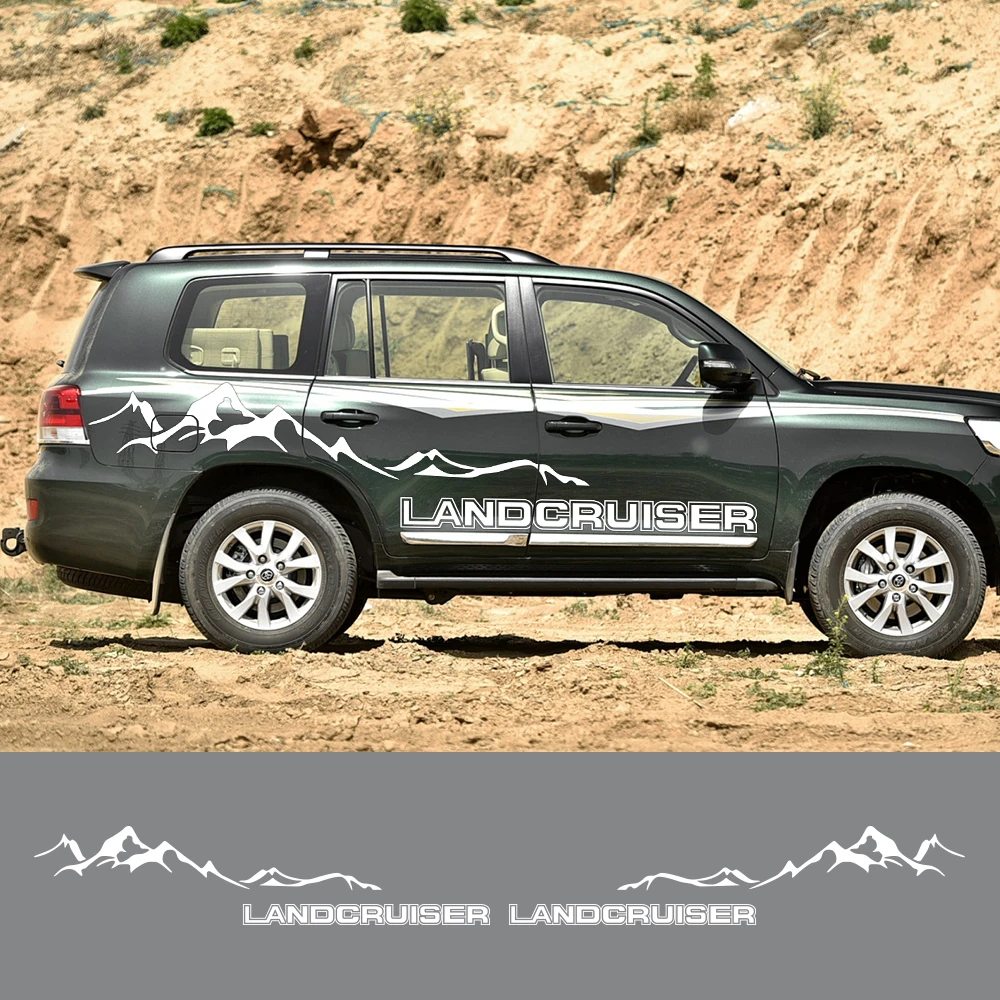 

Car Side Stickers For Toyota Land Cruiser 70 79 V8 J40 J200 GX VX ZX J300 Graphcis Mountain Styling Decor Decal Auto Vinyl Cover