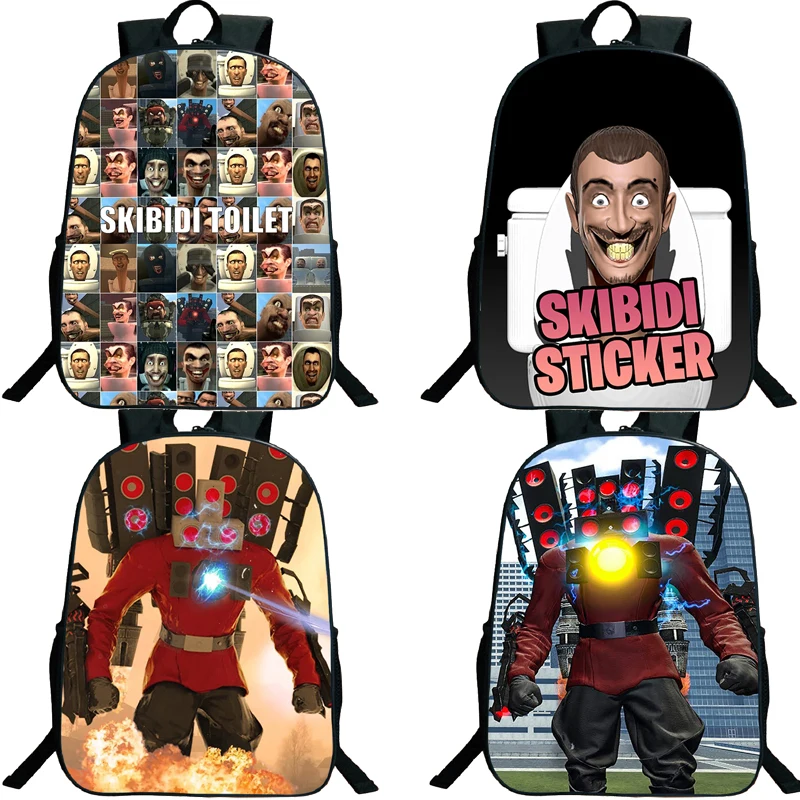 

Skibidi Toilet Backpack Large Capacity Cartoon School Bags Boys Titans Cameraman Tv Man Titans Speakerman Schoolbag Kids Bookbag