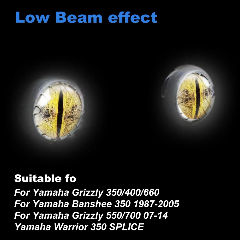 Kit gráfico de olho de farol, capa de luz, película protetora, adesivo, gráficos de olho de farol, adequado para yamaha grizzly 350/400/660