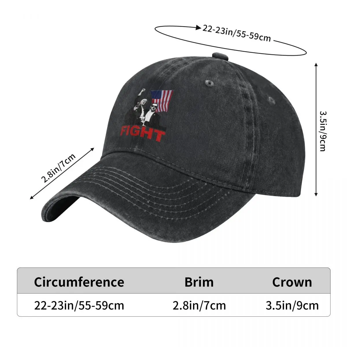 Trump Fight Baseball Cap Fashion Men Women Hip Hop Hats Design Hunting Camping Baseball Caps Gift Idea