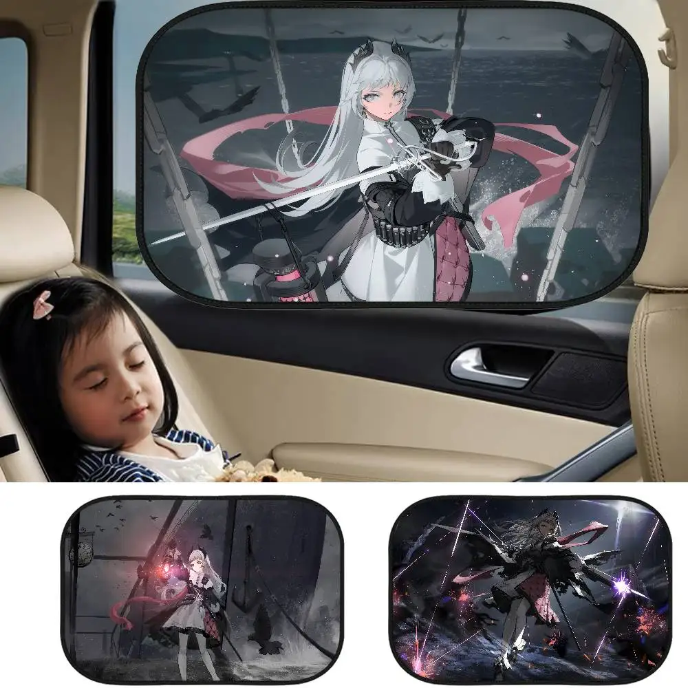 

A-Arknights Irene Cartoon Anime Car Sunshade Window Heat Insulation Inside Electrostatic Adsorption Side Curtain Car