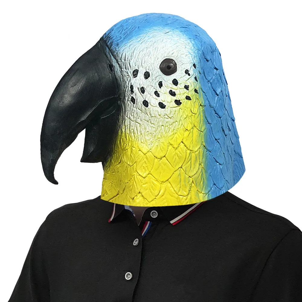 Papageienmaske aus Latex, Tierkopfmaske für Halloween, Cosplay, Kostümparty, Requisiten – Detail 2
