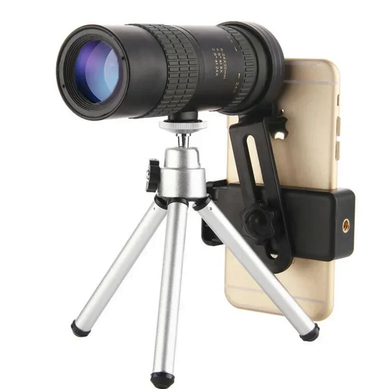 

Cellphone External Lens Metal Monocular Telescope 30x Zoom High Quality Monocular Binoculars Telescope Supports Smartphone 2025