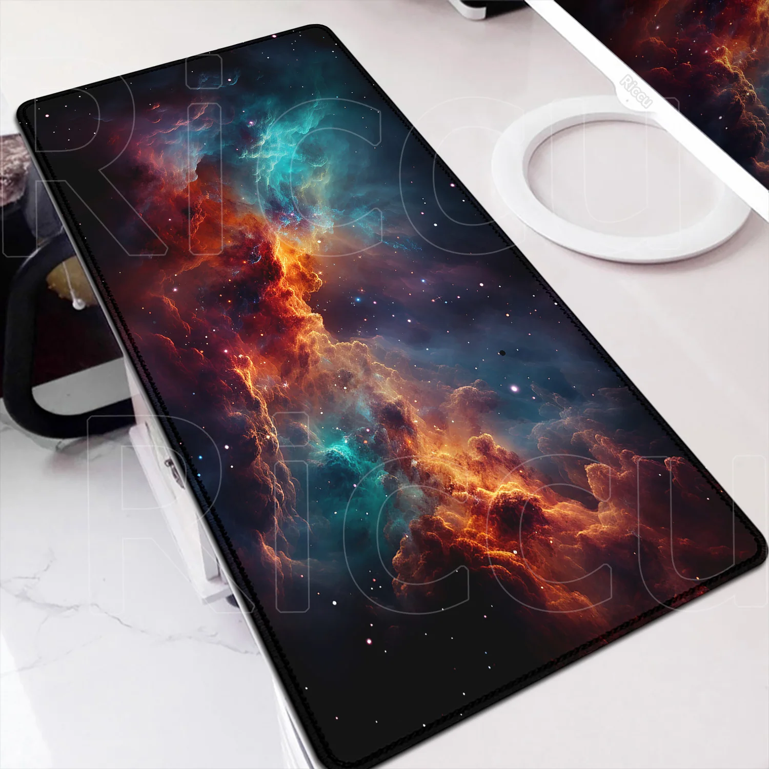 Universo espaço gaming mousepad via láctea galáxia tapete de mesa grande teclado tapete 400x900mm estendido mouse pad xxl velocidade mesa
