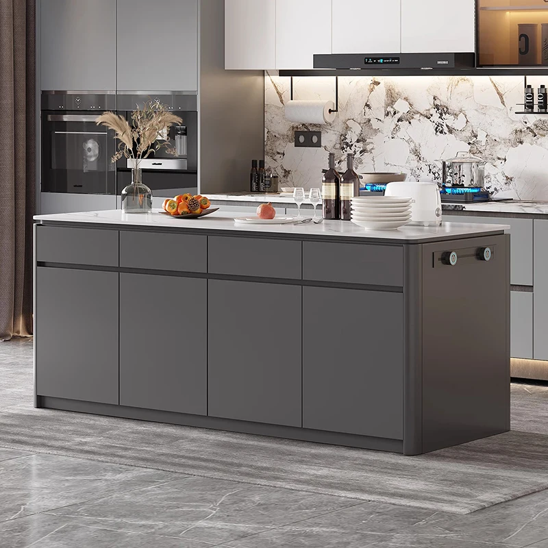 Islas de cocina minimalistas francesas, prácticas con almacenamiento, Islas de cocina clásicas de primera calidad, muebles duraderos de primera calidad