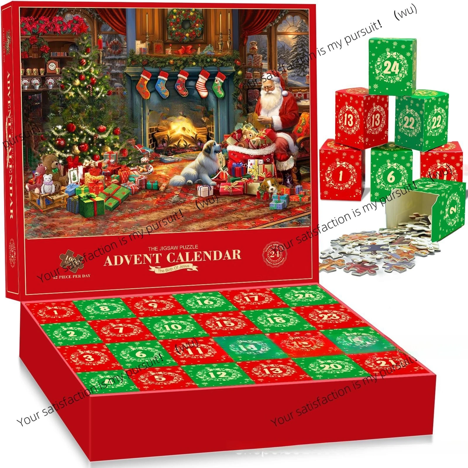 عيد الميلاد العد التنازلي صندوق أعمى 1008 قطعة لغز ورقة اللغز الإبداعية