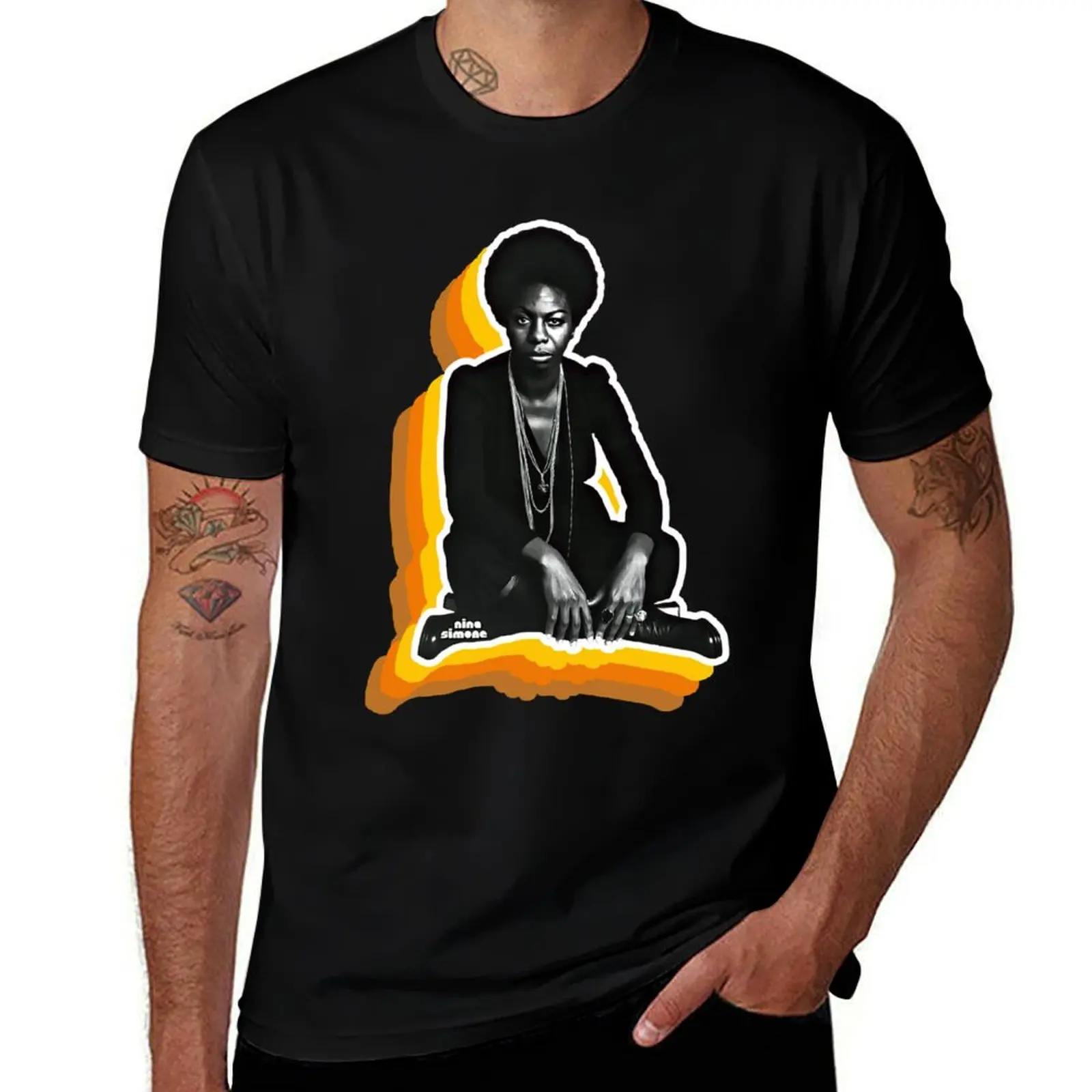 

Nina Simone Retro Fade T-Shirt Casual Streetwear Short Sleeve Tee