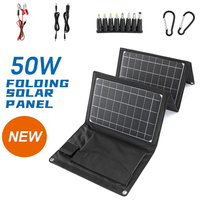 Upgraded Foldable 50W Portable Solar Panel Charger Double USB 18V DC Camping Foldable Solar Panel For Phone Charge Power Bank