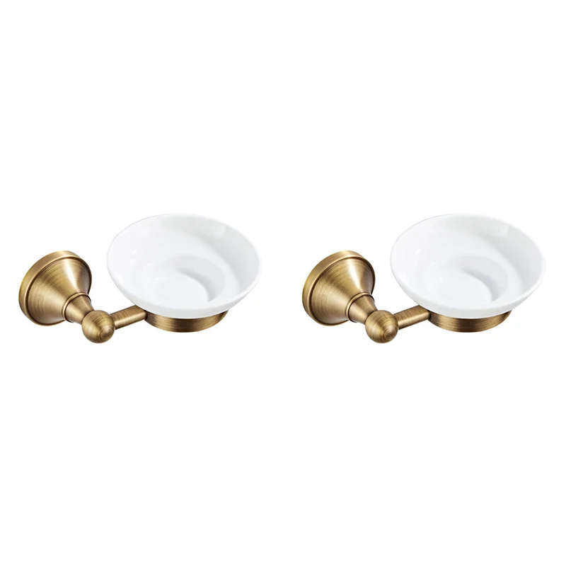 

VOFUN-2X Antique Soap Dish Holder Bronze Brushed Bathroom Soap Dishes Holder With Dish Holders For Bathroom Toilet