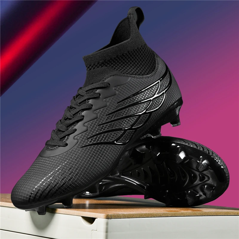 

New Men Soccer Shoes Indoor Cleats Football Boots Match Long Spikes Sneakers Breathable Ultralight Training Outdoor