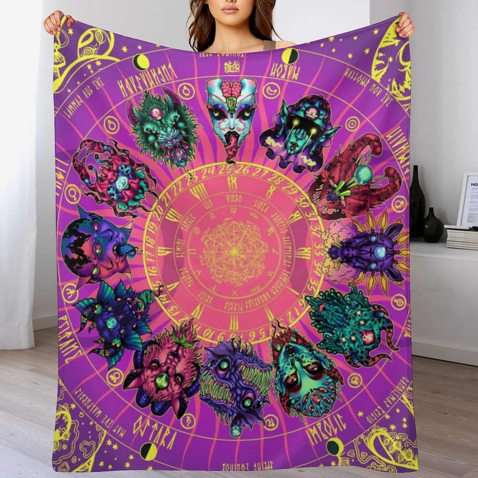 Micah Souza's Zodiac Throw Blanket Ultra Soft Flannel Fleece Blanket for All Seasons