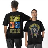 Men Guns N Roses T Shirts Rock Band Cotton Tees Beach Vintage Short Sleeve T-Shirt O Neck Hip Hop Design Tshirt Large Size