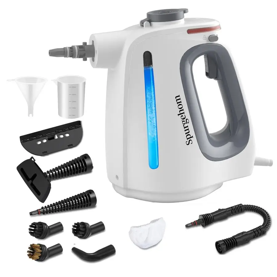 Handheld MultiSurface Steam Cleaner with 11Pc Accessories amp Safety Lock DirtyFree, 550ML Large Capacity Steamer for Floors, Up