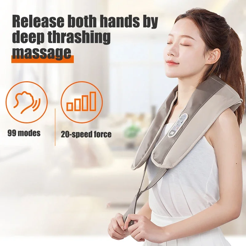 Cervical massager, multifunctional infrared heating cervical massager, full body kneading massage shawl neck massager