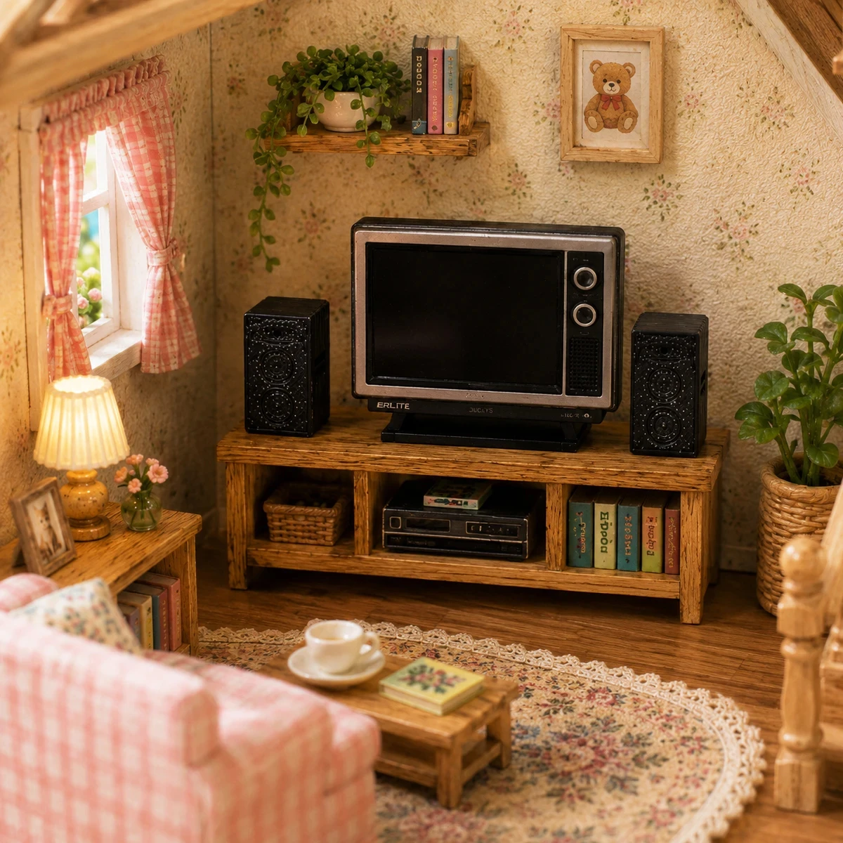 2PCS Miniature Dollhouse Speakers DIY Audio Equipment Model for Doll House Living Room Desktop Decoration