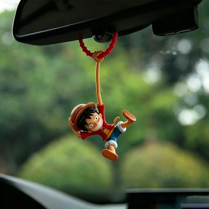 Neuer One Piece Luffy Niedlicher Anime-Anhänger, Modischer Cartoon-Autoanhänger, Kreativer Konsolenschmuck, Geschenk – Detail 2