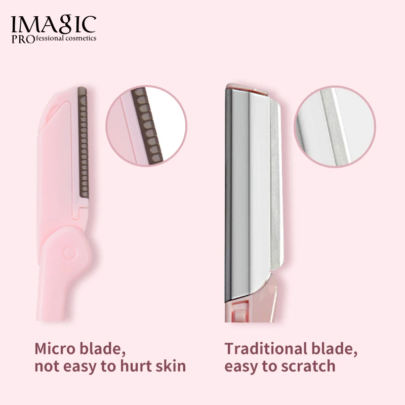 IMAGIC 3-Color Eyebrow Trimming Blade Portable Collapsible Safety Eyebrow Shaver Ladies Facial Eyebrow Trimming Tools