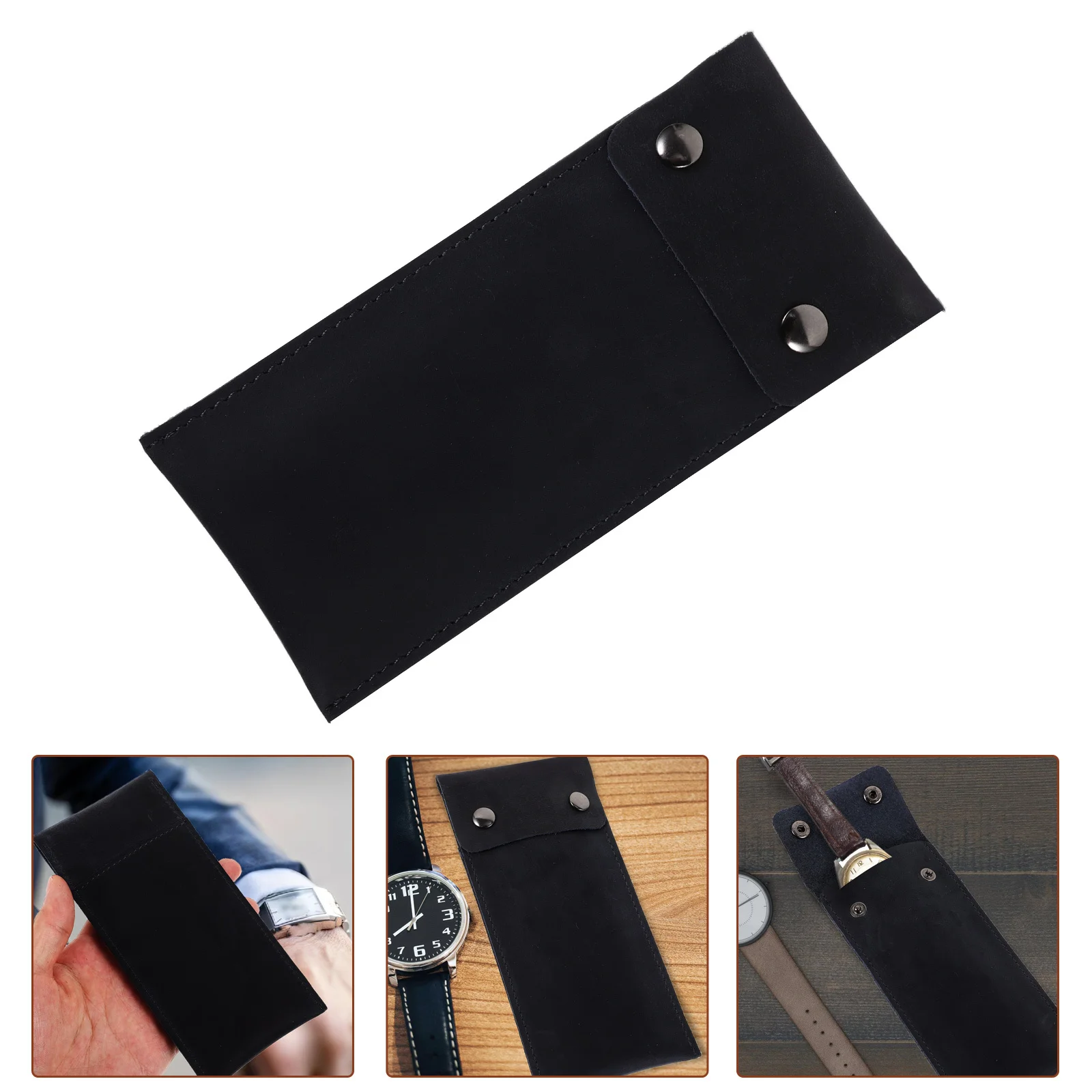 

Travel Watch Pouch Single Watch Storage Case Protective Travel Holder Scratch Proof Stylish Retro Design