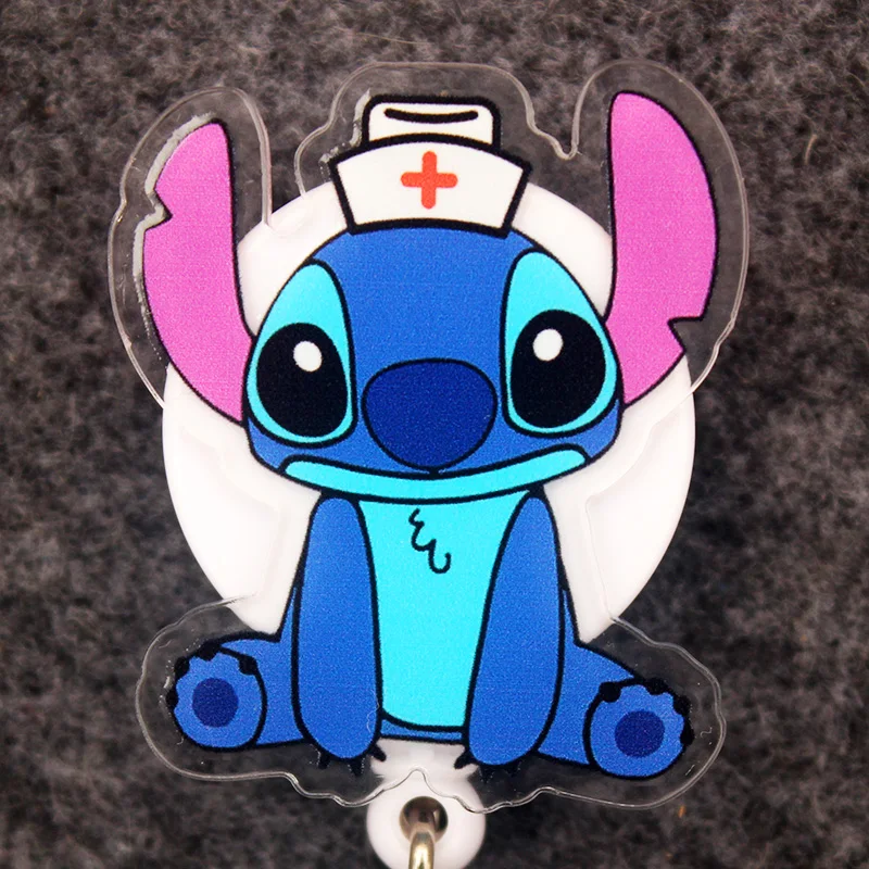 Cartoon Funny Cute Doctor Stitch Style Badge Reel Nurse Enfermera ID Holder Girl Boy Retractable Name Card Holder Accessory