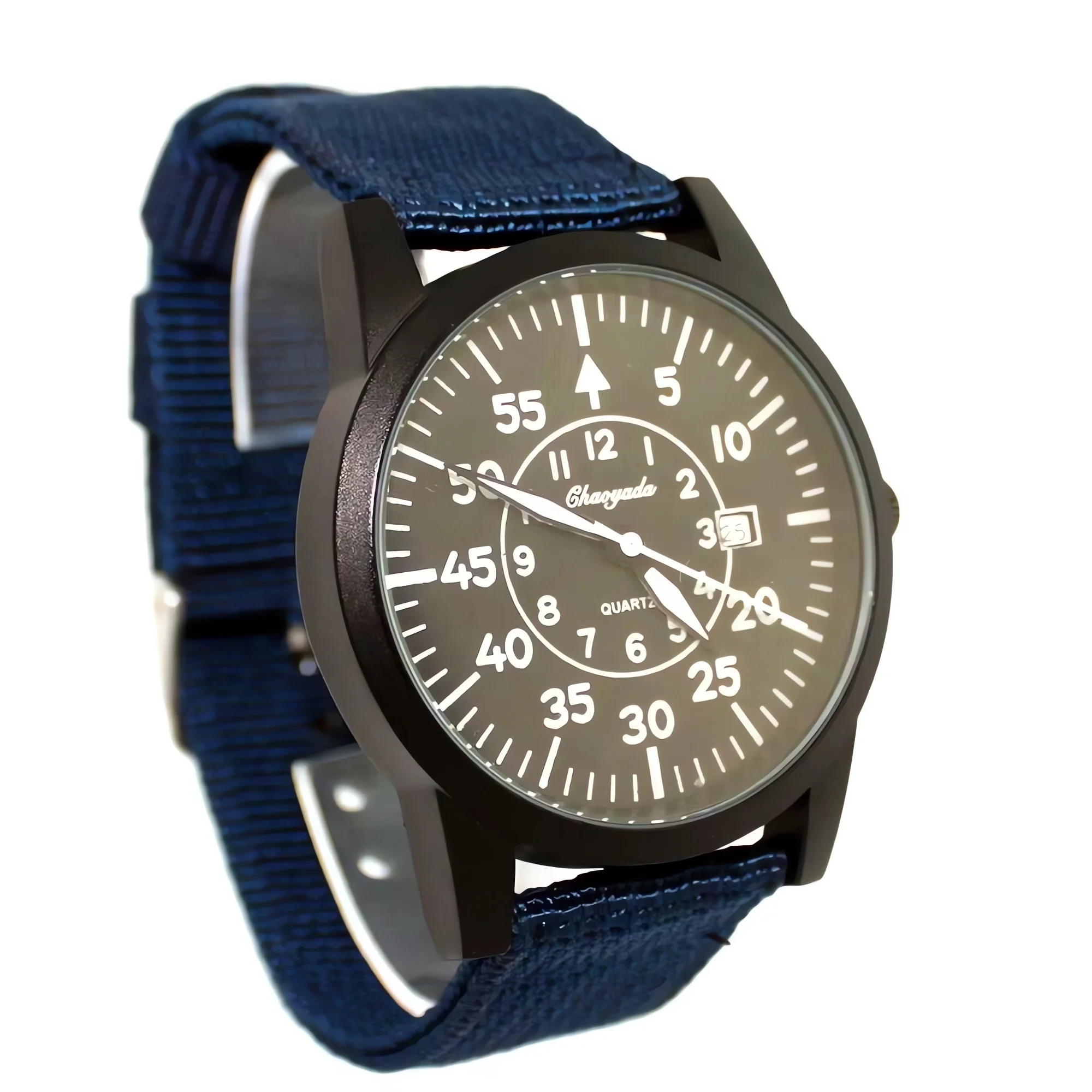 

Fashion Dial Men's Date Watch Boy Women's Fabric Strap Bracelet Round Quartz Wrist Watch Date Watches
