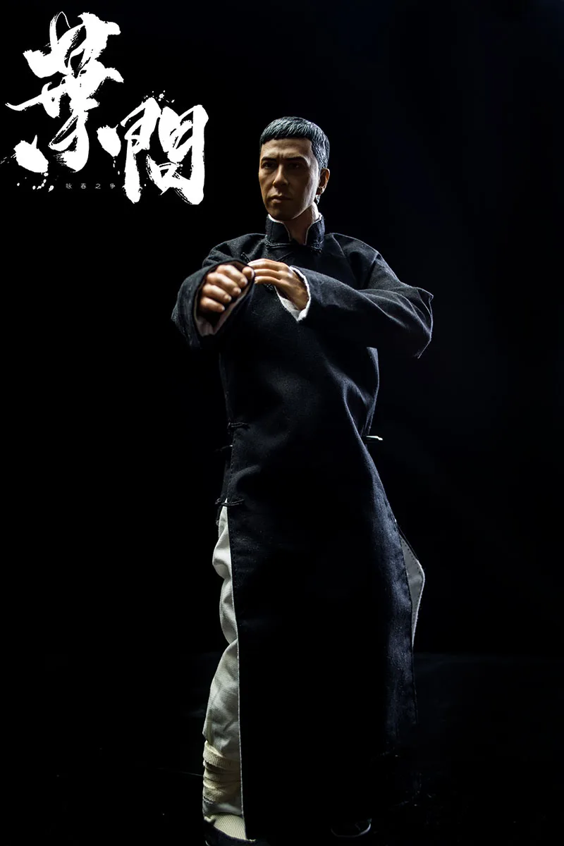 1/6 Male Soldier Wing Chun Ye Wen Martial Arts Star Donnie Yen Head Carving Body Robe Suit Model Fit 12 Inch Action Body Doll