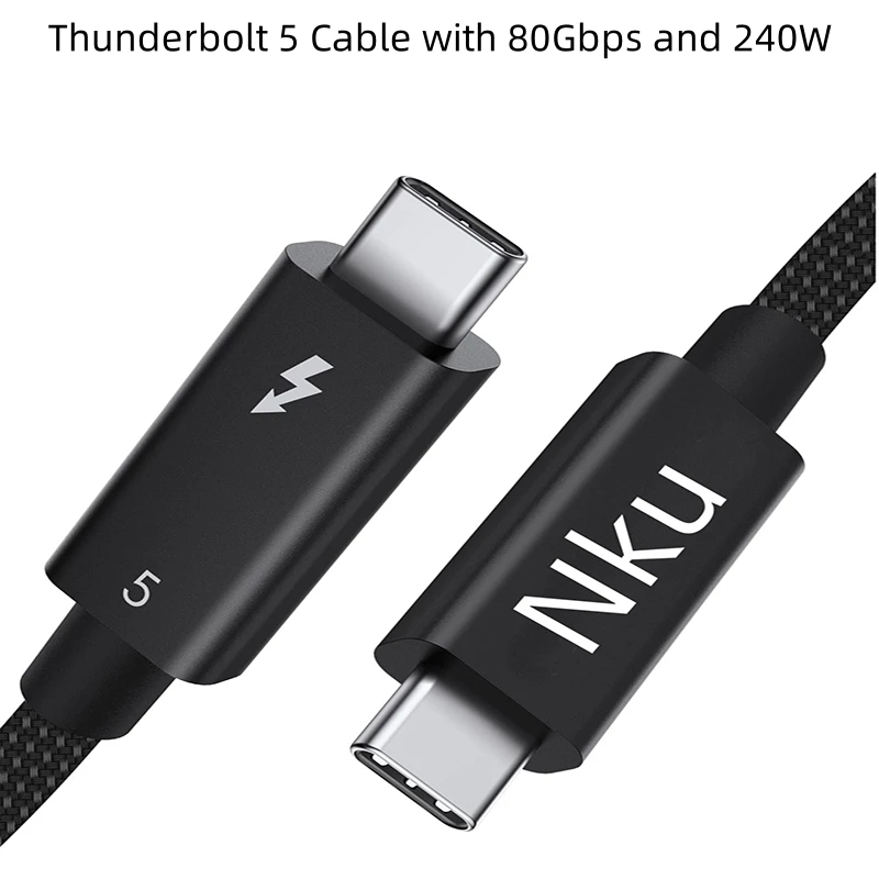 

1M Thunderbolt5 Cable 80Gbps Data + 240W PD Charging + Up to 120Gbps Bandwidth Boost, Compatible with Thunderbolt4/3 USB4