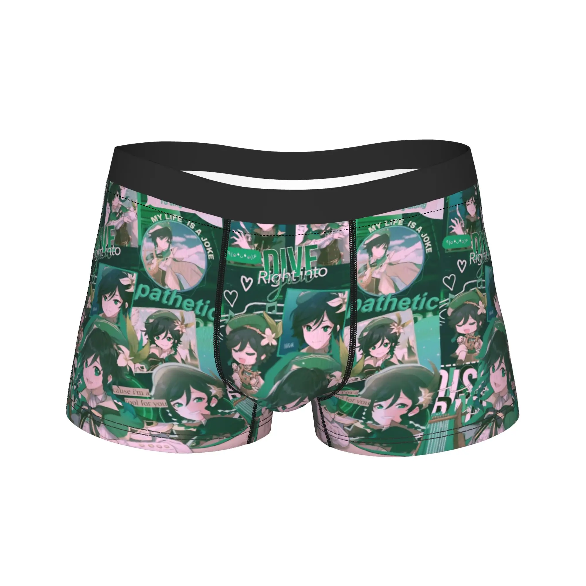 

Genshin Impact Venti Game, нижнее белье, сексуальные мягкие трусики, шорты на заказ, трусы для мужчин, шорты-боксеры большого размера