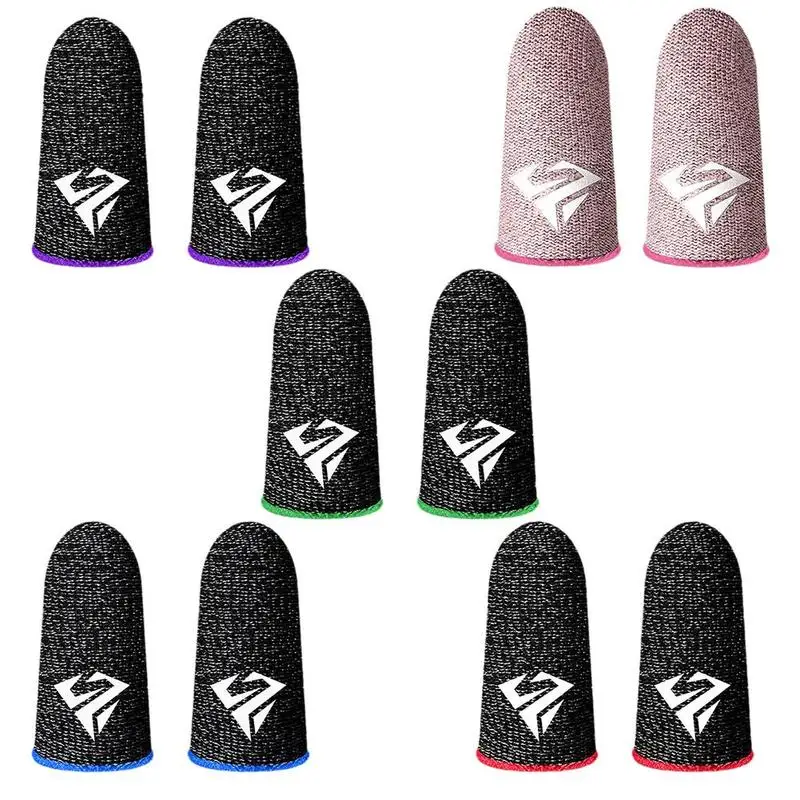 2 Pcs Mobile Game Fingertip Gloves Sweatproof Anti-slip Touch Screen Finger Sleeve Breathable Gaming Fingertip Cover For Gamer view 6