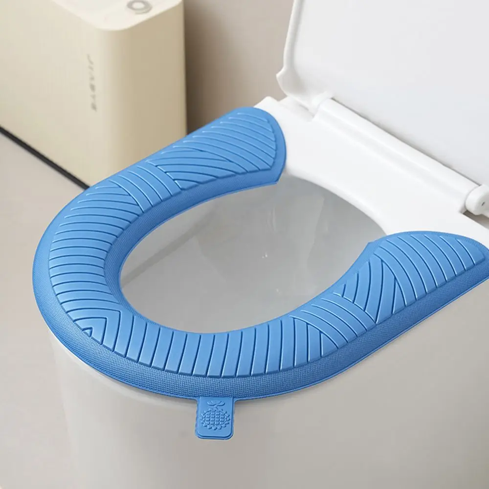 Soft Toilet Seat Cover Thickened Non-Slip Thickened Toilet Seat Solid Color Texture Easily Cleanable Toilet Seat Cushion