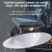 Solar Street Light Outdoor with Remote Control Induction LED Round Solar Panel Wall Lamp Waterproof Landscape Garden Lighting
