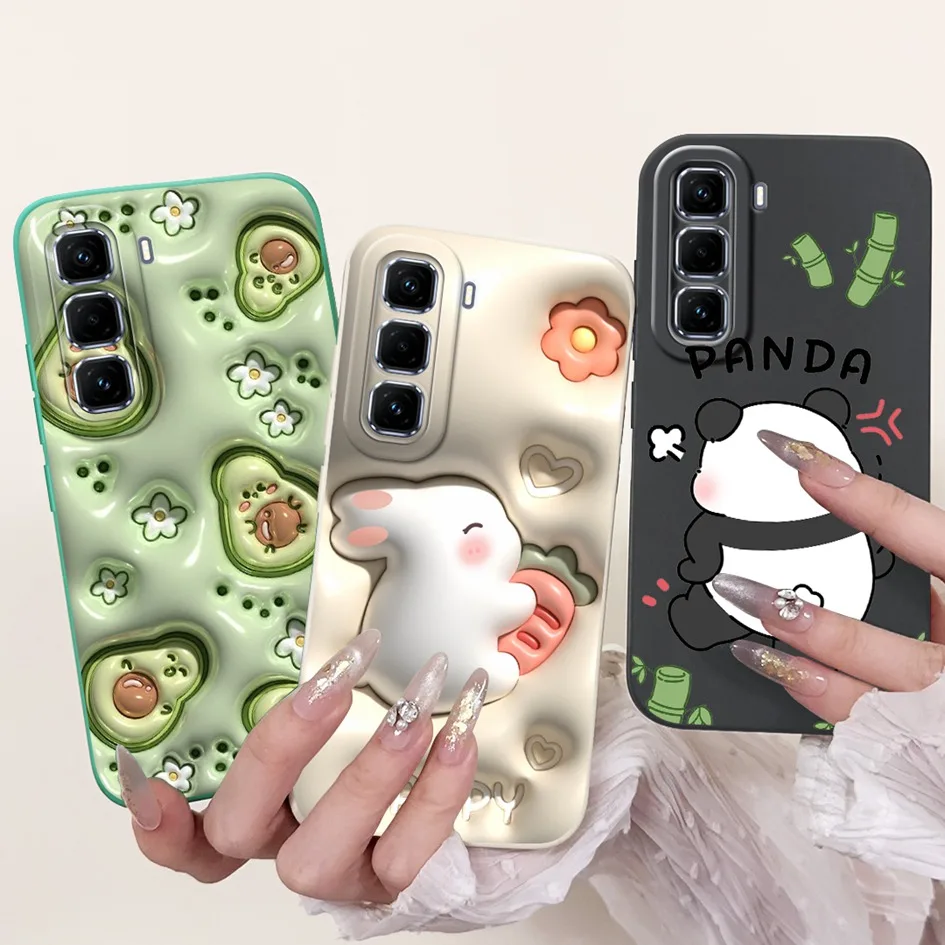 For Infinix Hot 50 Pro 4G Case Cute Rabbit Avocado TPU Soft Silicon Shockproof Funda For Infinix Hot 50 Pro+ Plus Hot50 4G Cover
