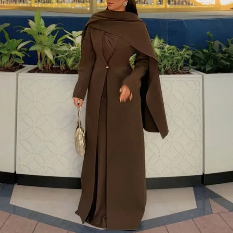 HKSH Herbst Neue Frauen Lange Trenchcoat V-ausschnitt Single Button Nische Gespleißt Schal Elegante Temperament Chic Ins Windjacke HK11093