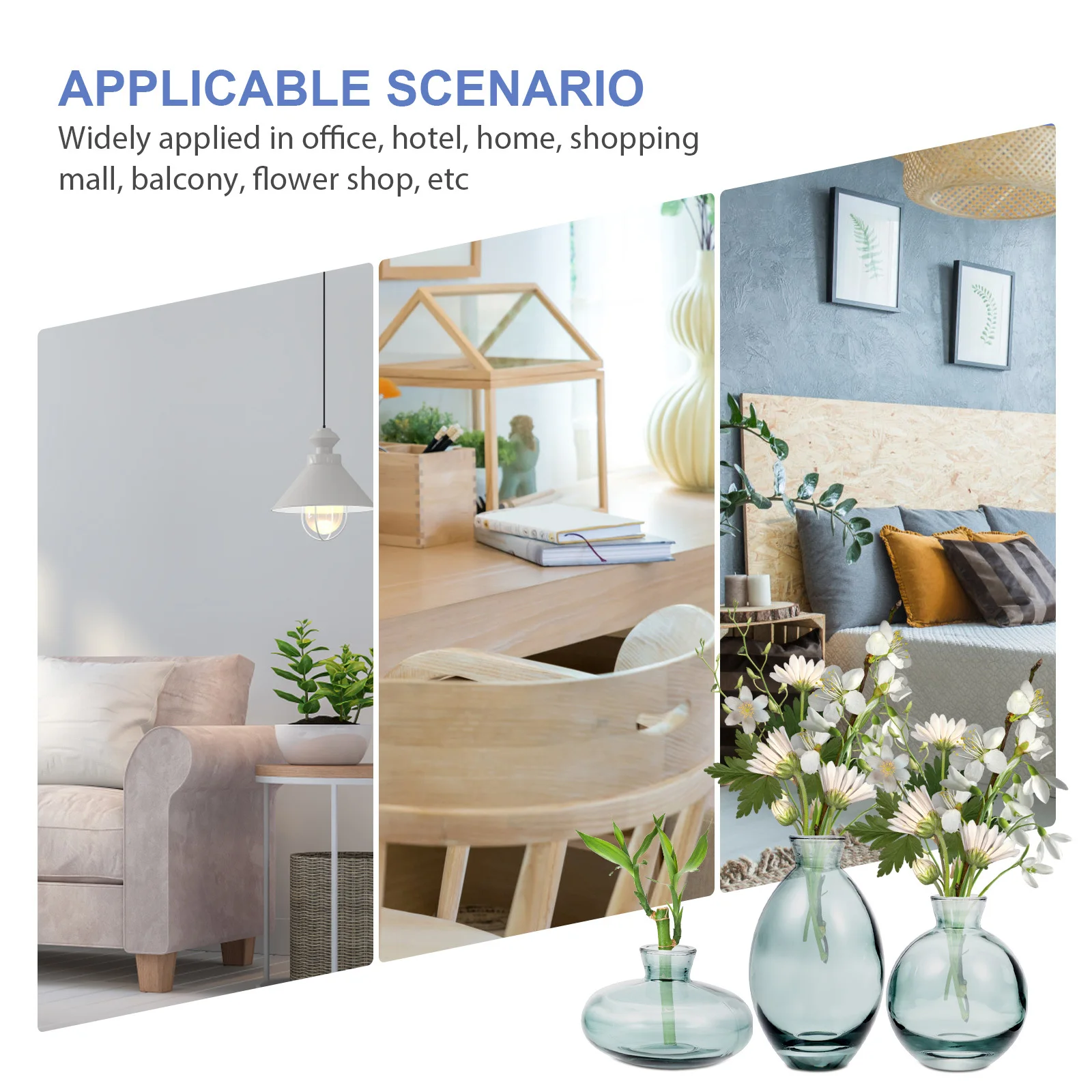 

3 Pcs Retro Decor Dining Room Table Floral Vase Decorative Small Vases for Containers