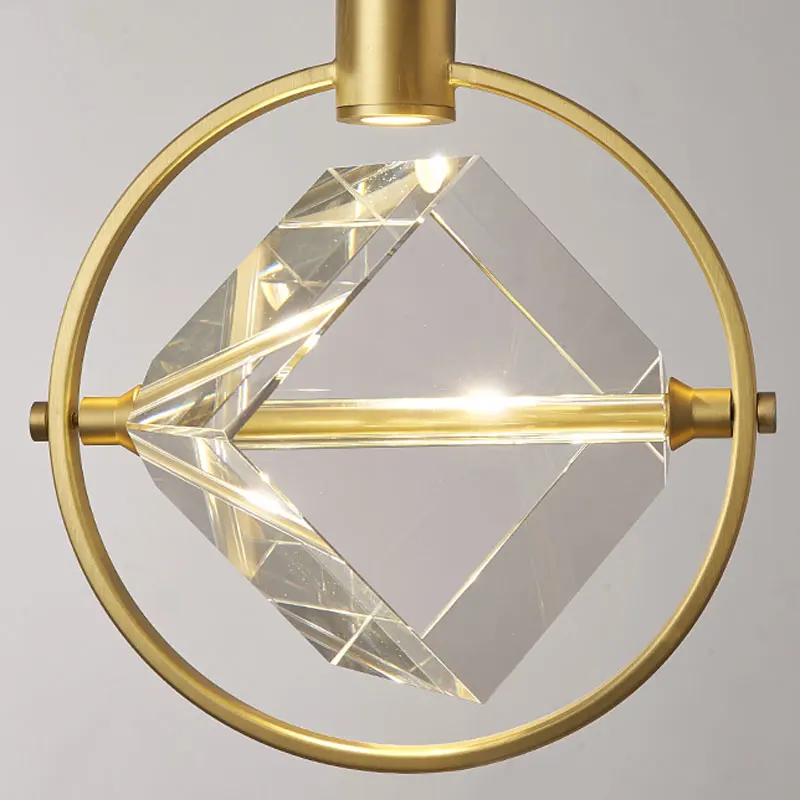 Modern Crystal Chandelier LED Nordic Pendant Hanging Ceiling Lamp Loft Living Room Dining Room Bedside Home Decor Lighting