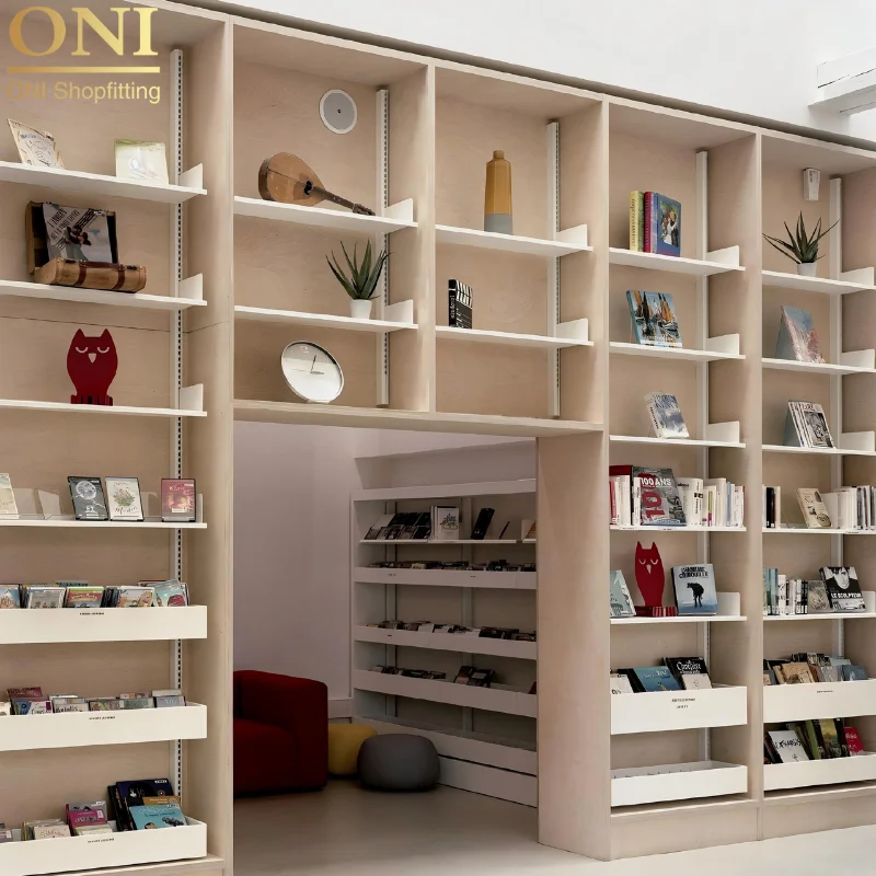 custom.Wall-Mounted Display Rack Furniture Book Store Retail Interior Design Showcase Mall or Shopping Mall Use