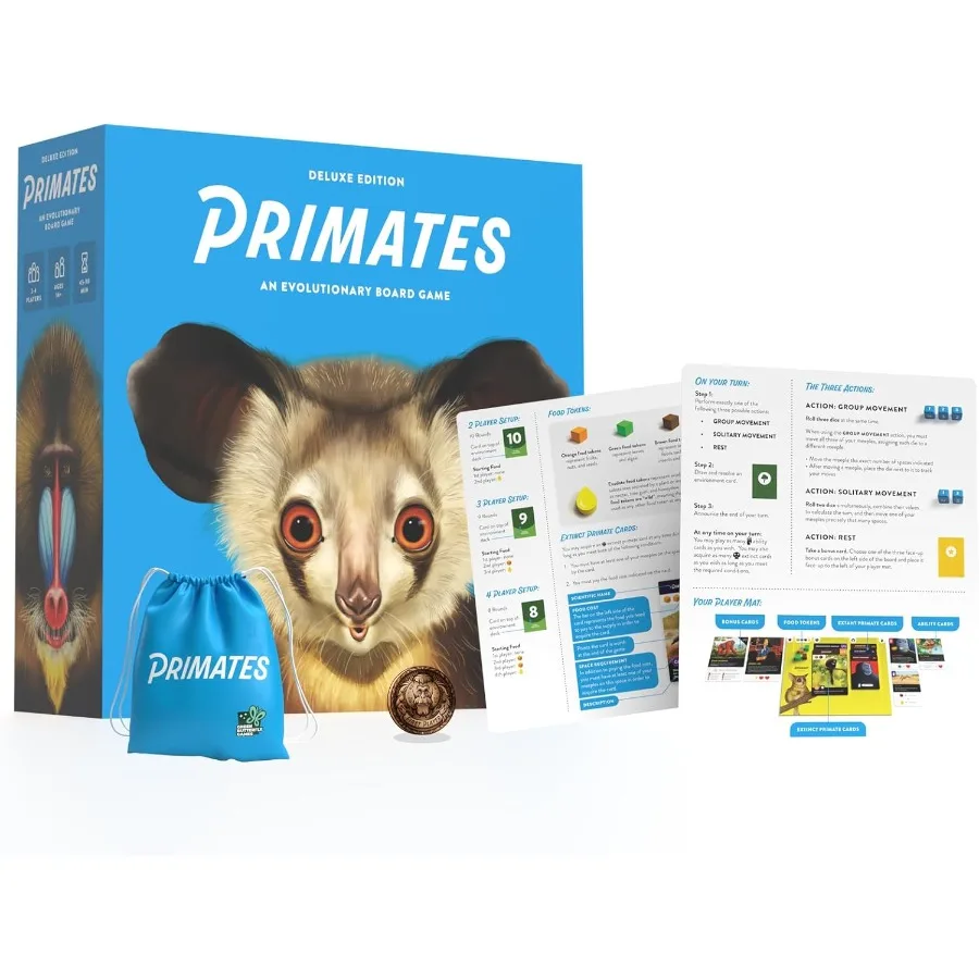 Primates: an Evolutionary Board Game Deluxe Immersive Strategy Gameplay for Science Enthusiasts and Family Nights Featuring Det