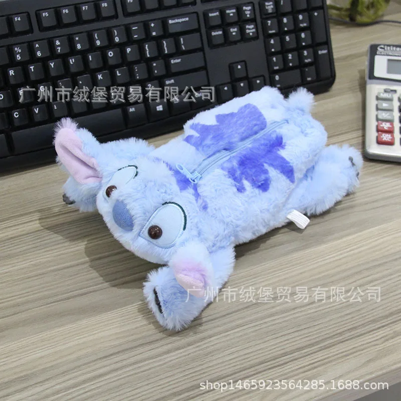 Cute Stitch Plush Pencil Case Student Large Capacity Pen Case Stationery Bag Kawaii School Supplies Pencil Pouch Back To School