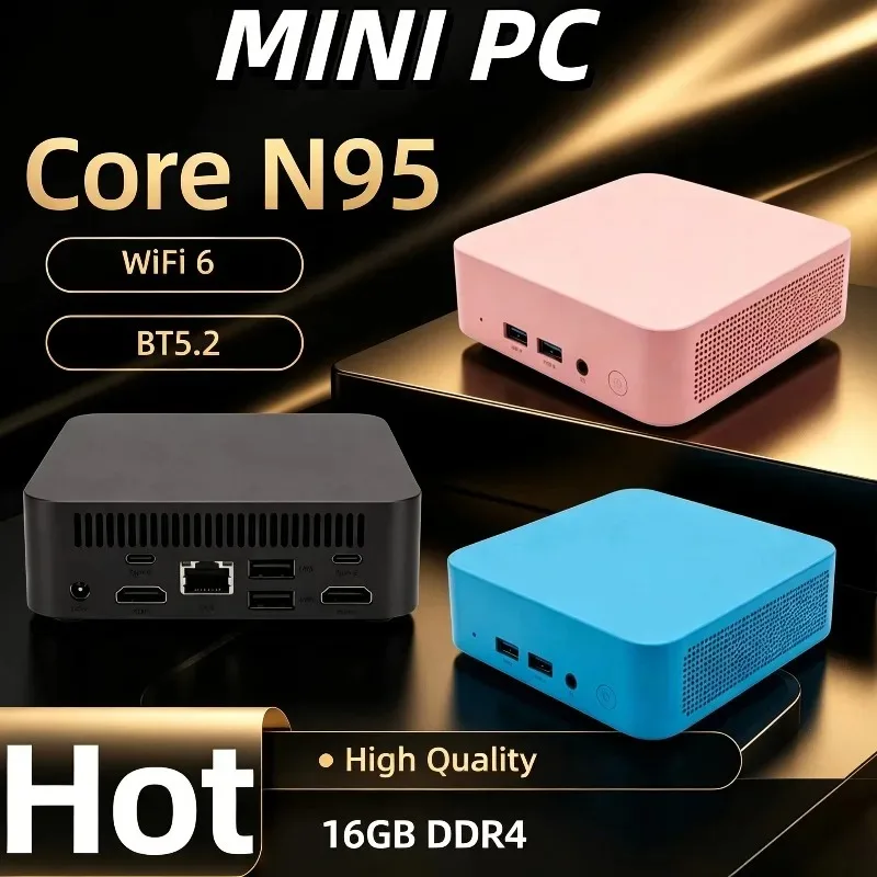 High Performance Slim Mini Pc Intel Core N95 Mini PC Computer 16GB RAM 1TB SSD Gaming PC Wifi 6 BT5.2 Mini PC Desktop