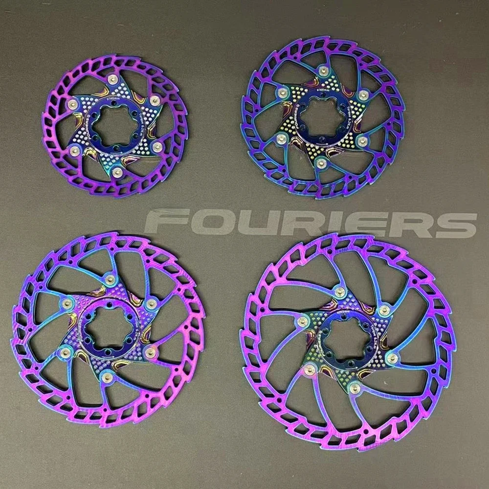 FOURIERS Mountain Bike Brake Rotors 140mm/160mm/180mm/203mm Floating Bicycle Brake Six Nail Disc