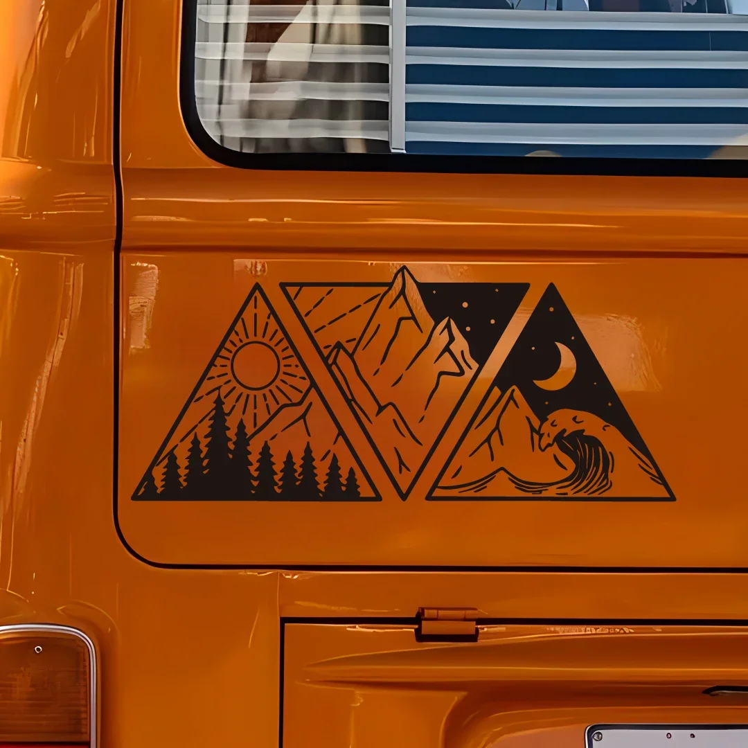 Ocean Mountain Scenery Vinyl Car Stickers Waterproof Decals For Camper Van Motorhome SUV Auto Styling Decor Accessories