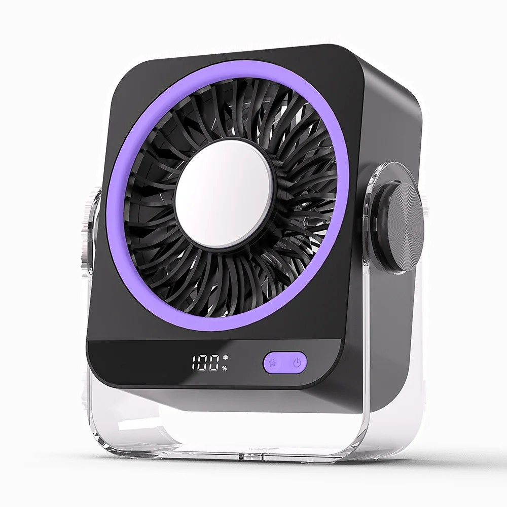 2026 Semiconductor-cooled Desktop Fan, High-wind, Rechargeable and Plug-in, Small Nightlight, Wall-mounted, Mini Fan view 6