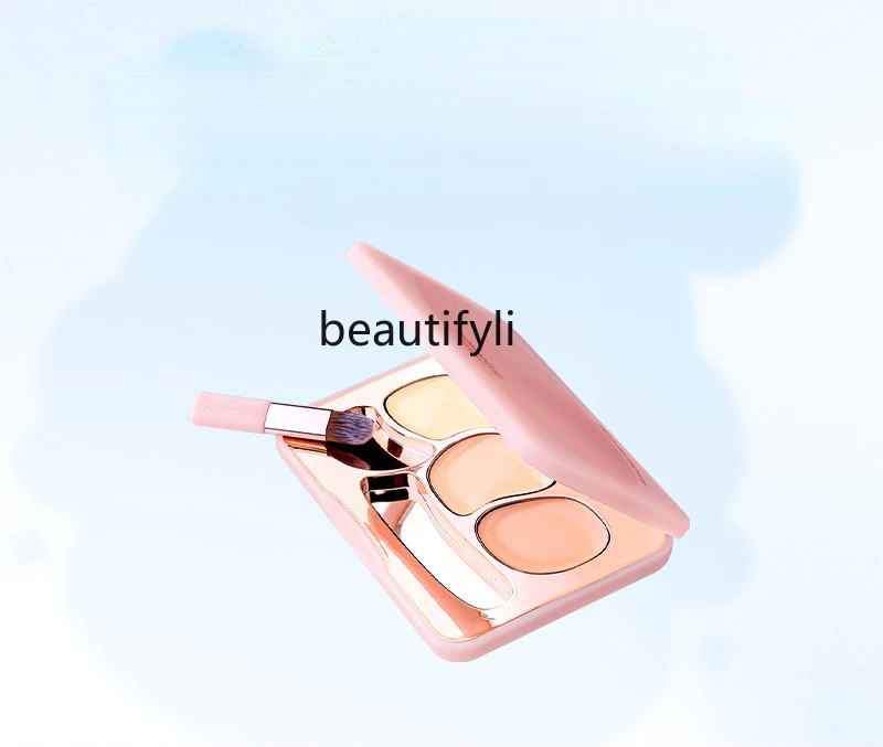 Three-color concealer disc eye face covering spots acne marks dark circles nasolabial folds