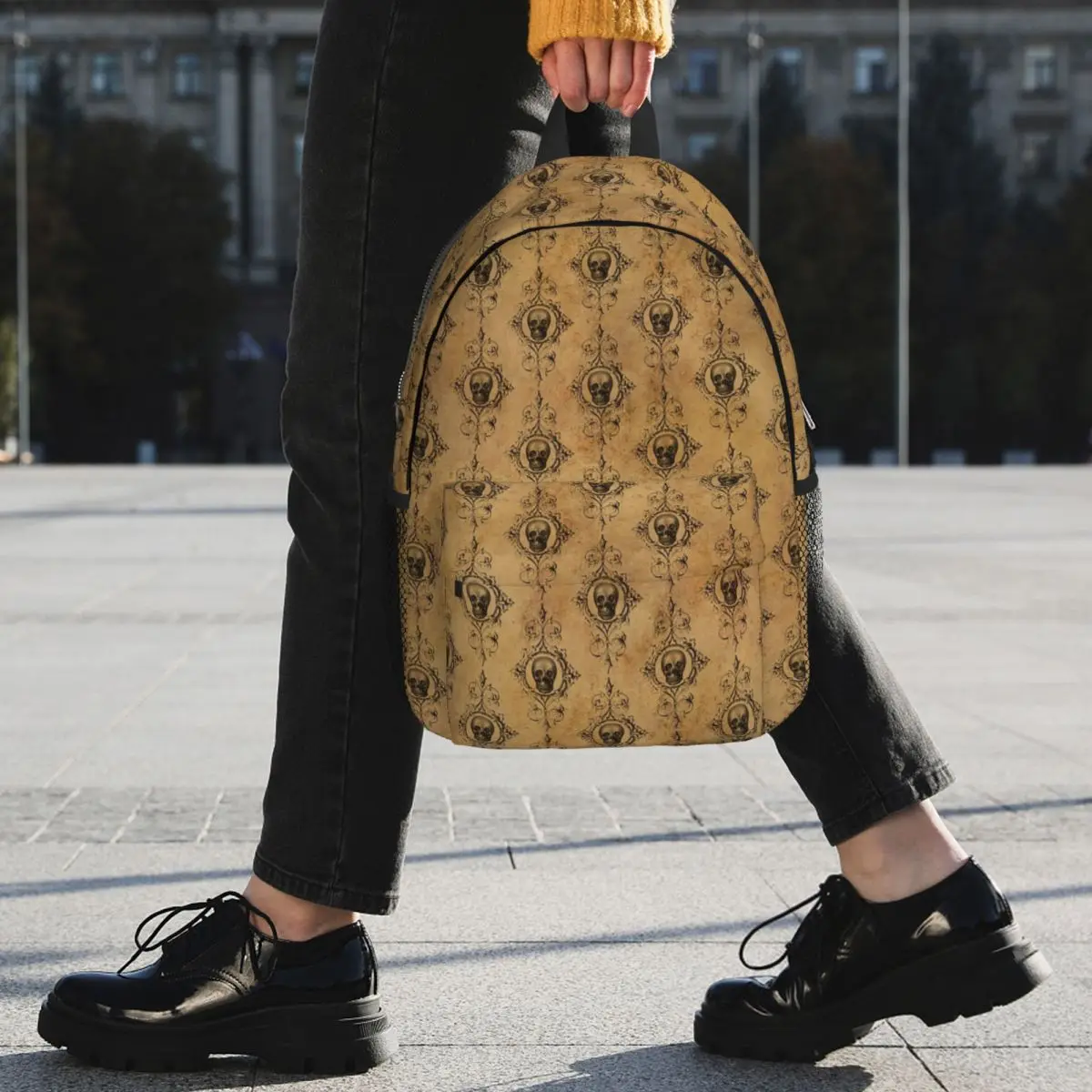 حقيبة ظهر Steampunk Skull رائجة البيع Daypack سعة كبيرة للأولاد والبنات حقيبة كتب حقائب كتف للرجال والنساء والأطفال حقيبة مدرسية