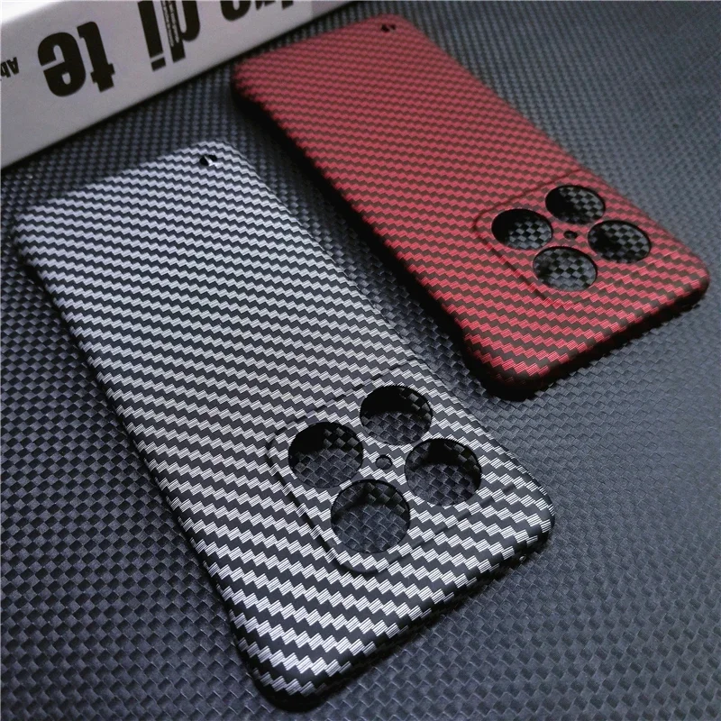 

Slim Frameless Carbon Fiber Texture Phone Case For OnePlus 10R 10T ACE 11 10 9 Pro Hard Plastic Back Cover K01