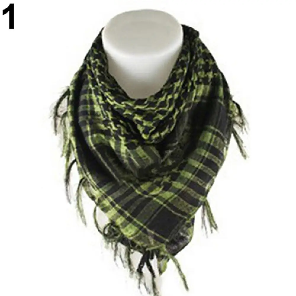 100cm Cotton Plaid Scarves Camping Hiking Scarf Windproof Army Military Cycling Scarf Muslim Hijab Fashion Autumn Spring Scarf