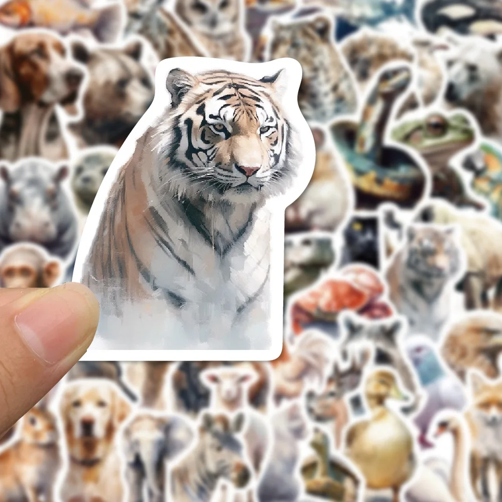 10/30/50PCS Cute Zoo Wild Animals Stickers Lion Tiger Cartoon Decals DIY Scrapbook Luggage Car Laptop Waterproof Sticker Toy