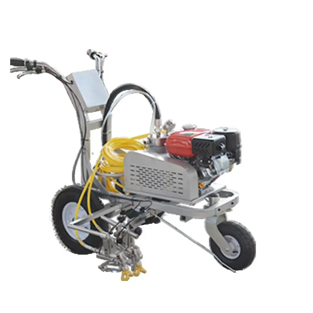 Double gun double nozzle cold paint single sprinkler head road marking machine