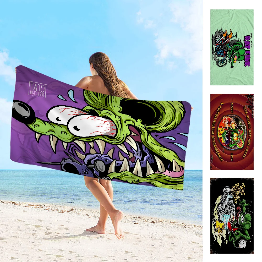 Tales of the Rat Fink cartoon Towel Microfiber Beach Towel Absorbent Quick dry Soft Yoga Swimming Resort Mountain