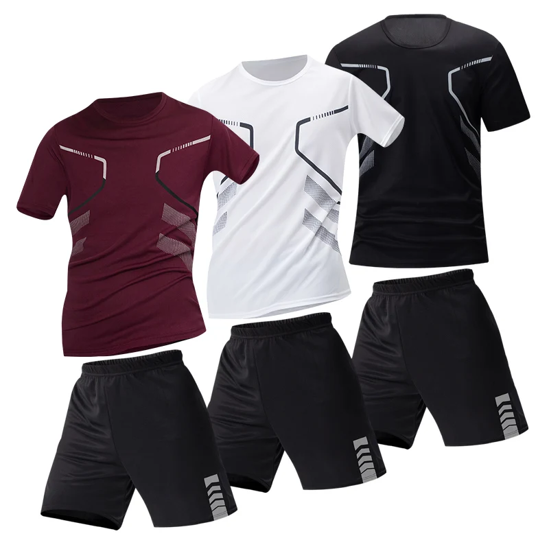 

Summer men's clothing 2-piece set fashionable casual short sleeved shorts comfortable sports round neck T-shirt, versatile short