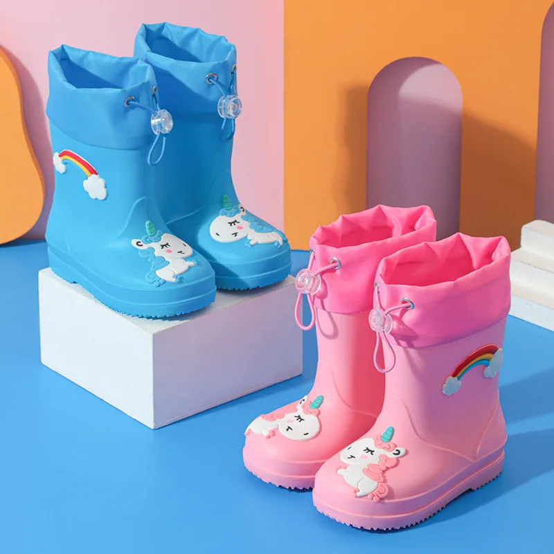 Children Rain Shos Cute Cartoon for Boy Kindergarten Baby Waterproof Shoe Girl Overshoe Kid Rain Boot Bota De Lluvia Niño Сапоги